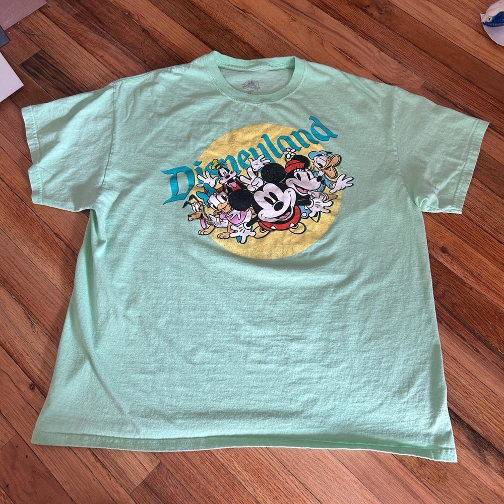 Disneyland Fab 5 Mint Green Graphic T-Shirt Mickey Mouse Disney Parks Cotton XL